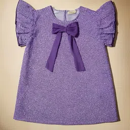 Purple United Kids Polka Dot Print Flutter Sleeve Top-picture-27