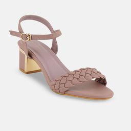 Mast & Harbour Women Textured Block Sandals With Buckle-23