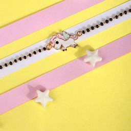 Elegante kids Unisex Kids Sterling Silver Gold-Plated Wraparound Bracelet-18