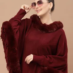 Mafadeny Women Long Sleeves Poncho-image-11