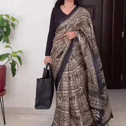 KALINI Kalamkari Printed Saree-image-3