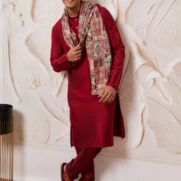 VASTRAMAY Men Regular Kurta with Pyjamas & With Dupatta-picture-13