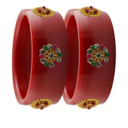 Vidhya Kangan Red Plastic Bangles-image-17