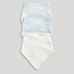 mothercare Infant Boys Pack Of 3 Sloth & Friends Printed Pure Cotton Dribble Bibs-32