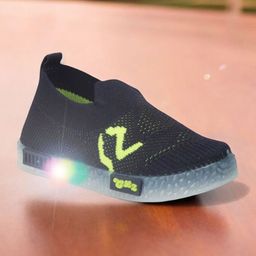 Lil Lollipop Unisex Kids Slip On Woven Design Casual Trekking Shoes With LED Light-image-94