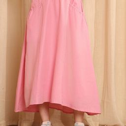 NEUDIS Elastic Waist A-Line Cotton Maxi Skirt-picture-31