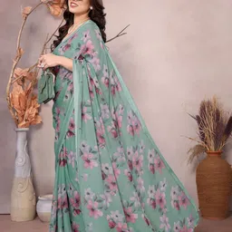 Anouk Floral Poly Chiffon Saree-picture-13