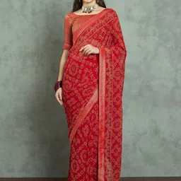 Mitera Printed Zari Bandhani Saree-picture-23