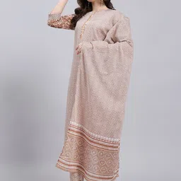 Anouk Rustic Floral Printed Round Neck Kurta With Trousers & Dupatta image 4