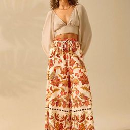 Kotty Women Floral Printed Flared High-Rise Trousers-image-112