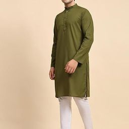 IMAGO Mandarin Collar Pure Cotton Straight Kurta-image-52