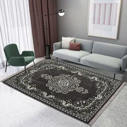 RUBOXA Grey Floral Cotton Carpet-picture-46