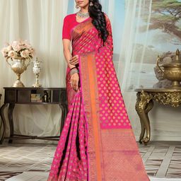 Anouk Rustic Ethnic Motifs Woven Design Zari Banarasi Saree-picture-39