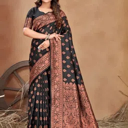 RASVRITI Art Silk Saree With Blouse Piece-picture-17