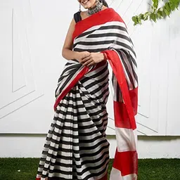 Craft Musium Floral Pure Cotton Bagru Saree-image-63
