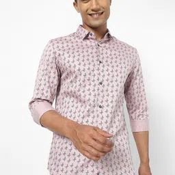 The Collection Classic Slim Fit Geometric Printed Spread Collar Shirt-image-95