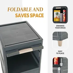 Kuber Industries Grey & Cream Textured Foldable Organiser image 5