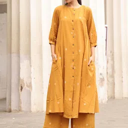 KALINI Geometric Printed A-Line Kurta With Palazzos-picture-20