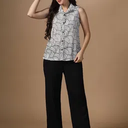 Moda Rapido Embroidered Shirt Collar Shirt With Trousers Co-Ords Set-image-77