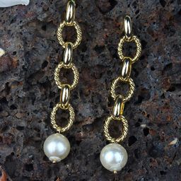 KPOP Gold-Plated Beaded Drop Earrings-image-47