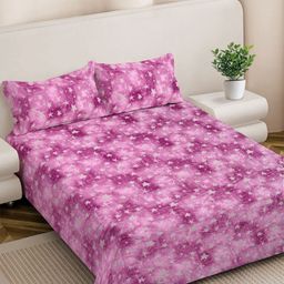 FABINALIV Pink & White Abstract Woollen 300 TC Double King Bedsheet Set-2.50 m X 2.25 m-picture-29