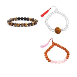 Divine souvenirs Unisex Set Of 3 Artificial Beaded Elasticated Bracelets-36