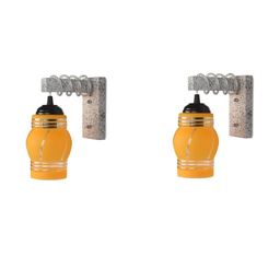 SOMIL Yellow Glass Cylinder Printed Wall Lamps-image-27