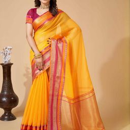 VARNI FABRICS Woven Design Zari Kota Saree-image-60