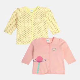 MINI KLUB Infant Girls Pack Of 2 Printed Jhabla 27NBFV480-Multi-image-111
