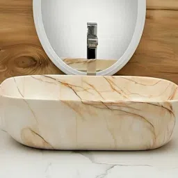 (18*13*5)inch luxurious designer basin / basin for home / counter top basin / (45*32.5*14) cm very stylish marble tone designer wash basin / Table Top Basin-image-70