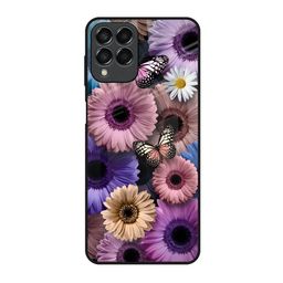 QRIOH Butterfly Garden Printed Lightweight Silicone Samsung Galaxy M53 5G Glass Back Case-image-75