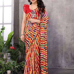 ROOP SUNDARI SAREES Leheriya Printed Pure Georgette Ready to Wear Saree-image-93