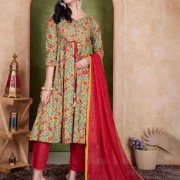 BulBul Women Printed Regular Pure Cotton Kurta Sets With Dupatta-picture-34