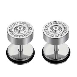 Bling Queen Stainless Steel Silver Plated Cubic Zircoina Studded Circular Studs-42