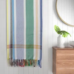 Myntra Elegant Homes Red & White 2 Pieces Striped Cotton 225 GSM Bath Towel-picture-1