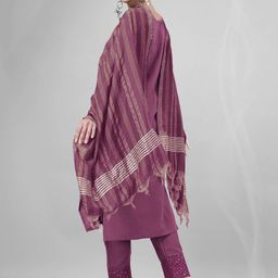 Aika Women Embroidered Regular Thread Work Kurta with Trousers & With Dupatta image 3