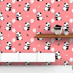 ArtzFolio Printed UV-Resistant Anti-Bacterial Baby Panda Bears And Balloons Peel & Stick Wallpaper-image-35