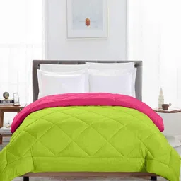 CHICERY Green & Pink Geometric AC Room 200 GSM Double Bed Comforter-12