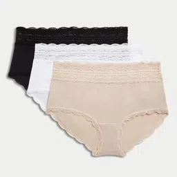 Marks & Spencer Pack Of 3 High-Rise Boy ShortsT614282EOPALINE MIX-image-31