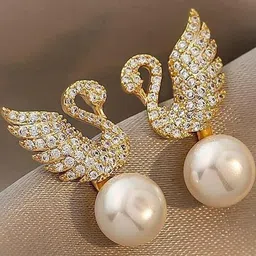 Anouk Set of 2 Gold-Plated Stones Studded & Pearls Beaded Korean Quirky Shaped Studs-18
