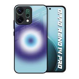 QRIOH Unisex Oppo Reno14 Pro 5G Quirky Evil Eye Art Shockproof Glass Back Case-picture-0