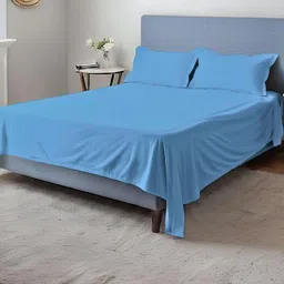 Essenza 200 Pure Cotton - Air Blue, Flat Bedsheet Set-image-45