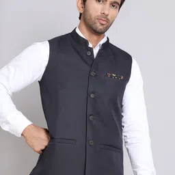 Anouk Woven Nehru Jacket-55