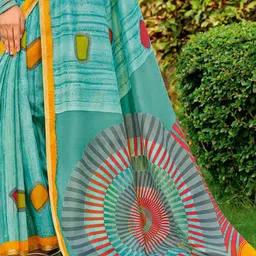 Anouk Rustic Geometric Printed Zari Designer Block Printed Saree image 3