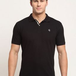 Cantabil Men Solid Polo Collar Cotton T-shirt-image-18