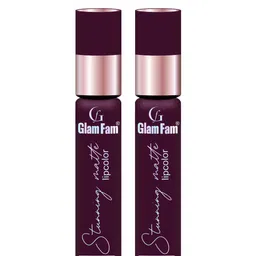GlamFam Set Of 2 Stunning Matte Waterproof Lip Color- 5 ml Each- Maroon Madness 22-11