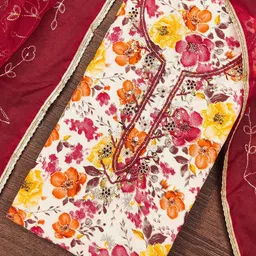 KALINI Floral Printed Unstitched Dress Material-picture-28