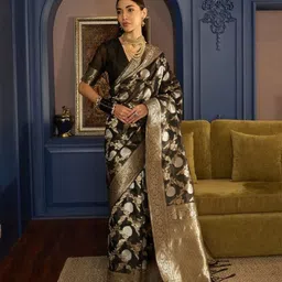 Dori Ethnic Motif Zari Woven Banarasi Saree-picture-10