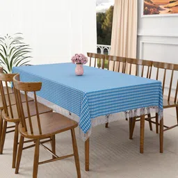 Myntra Elegant Homes Blue Geometric Printed Waterproof 8-Seater Table Cover-image-72