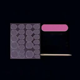 The Pink Truck Set Of 24 Reusable Artificial Nails - Black With Glitter-76